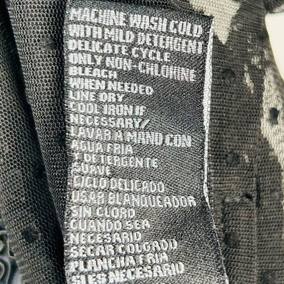 ECI New York Size 12 Polka Dot Sheer Blouse Top Puff Sleeve Office Brunch - Picture 9 of 9